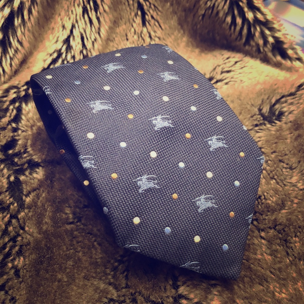 Burberry tie with texture, emblem and dots